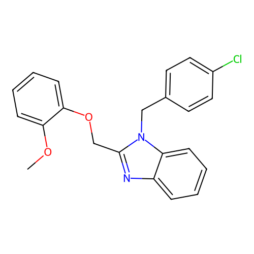 1-(4-chlorobenzyl)-2-[(2-methoxyphenoxy)methyl]-1H-benzimidazole structure
