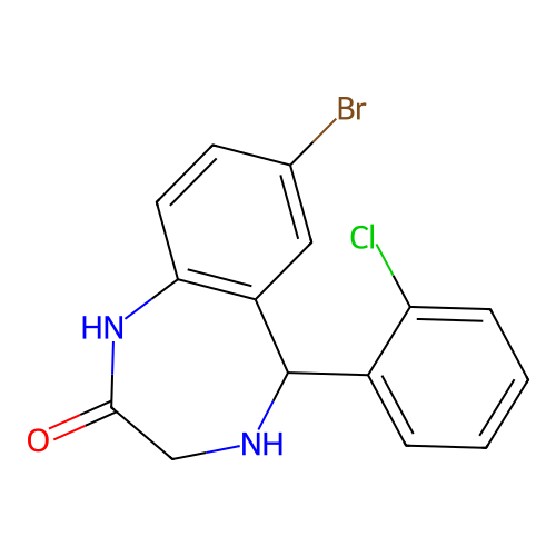 7-Bromo-5-(2-chlorophenyl)-1,3,4,5-tetrahydro-1,4-benzodiazepin-2-one structure
