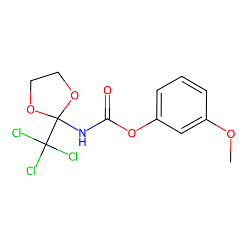 (3-methoxyphenyl) N-[2-(trichloromethyl)-1,3-dioxolan-2-yl]carbamate structure