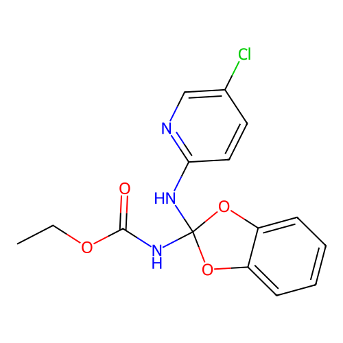 ethyl N-[2-[(5-chloropyridin-2-yl)amino]-1,3-benzodioxol-2-yl]carbamate structure