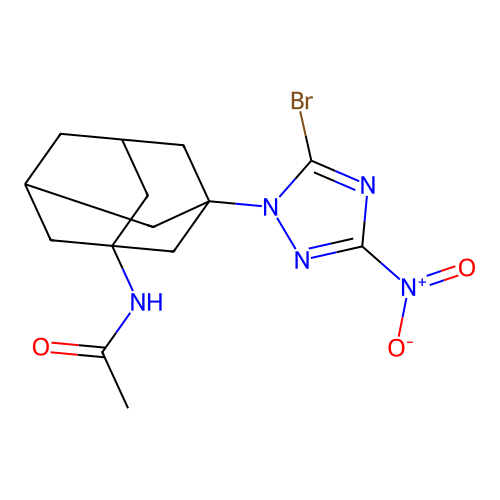 N-[3-(5-bromo-3-nitro-1,2,4-triazolyl)adamantanyl]acetamide structure