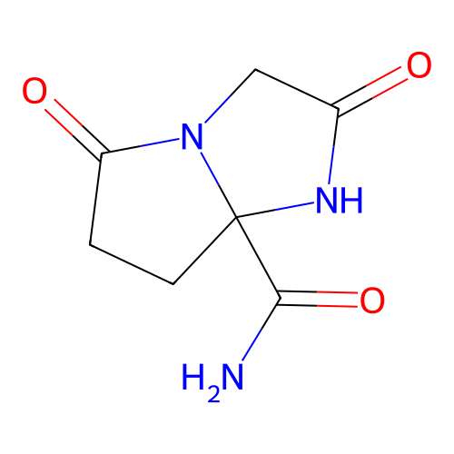 1H-Pyrrolo(1,2-a)imidazole-7a(5H)-carboxamide, tetrahydro-2,5-dioxo- structure