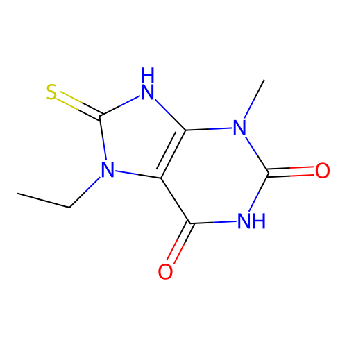 7-Ethyl-3-methyl-8-sulfanyl-1,3,7-trihydropurine-2,6-dione structure