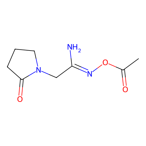 1-Pyrrolidineethanimidamide, N-(acetyloxy)-2-oxo- structure