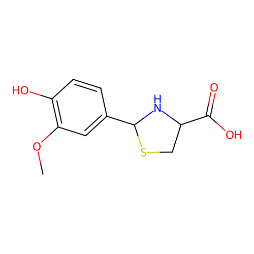 2-(4-Hydroxy-3-methoxyphenyl)-1,3-thiazolidine-4-carboxylic acid structure