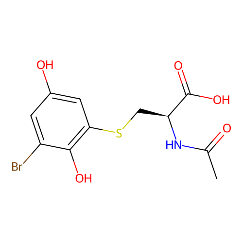 2-Bromo-6-(N-acetylcystein-S-yl)hydroquinone structure