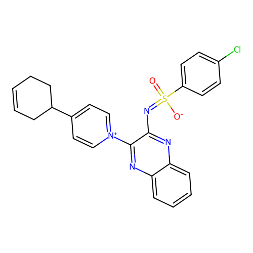 (4-chlorophenyl)sulfonyl-[3-[4-(1-cyclohex-3-enyl)pyridin-1-yl]quinoxalin-2-yl]azanide structure