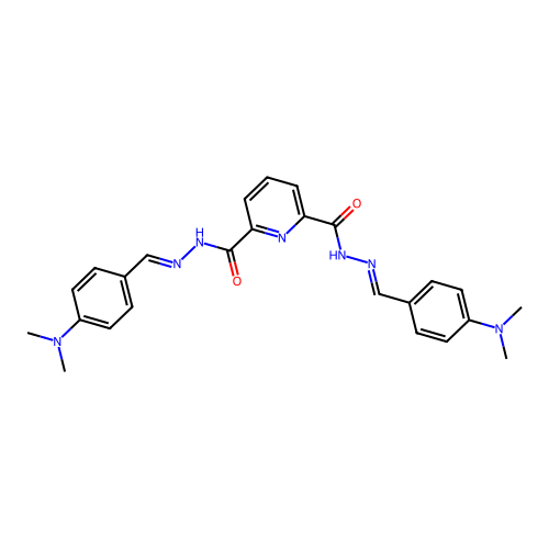 N2,N6-bis[[4-(dimethylamino)phenyl]methylideneamino]pyridine-2,6-dicarboxamide structure