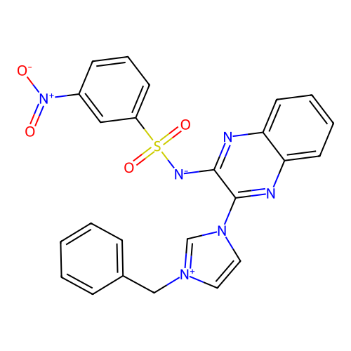 [3-(3-benzylimidazol-1-yl)quinoxalin-2-yl]-(3-nitrophenyl)sulfonyl-azanide structure