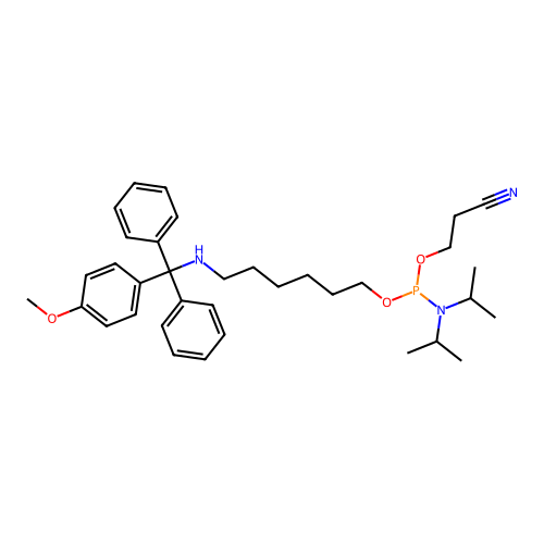 MMT-Hexylaminolinker Phosphoramidite structure