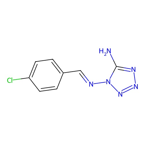 1-[(E)-(4-chlorophenyl)methylideneamino]tetrazol-5-amine structure