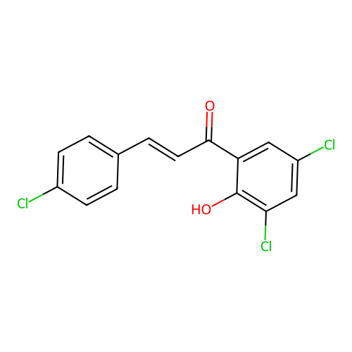 2'-Hydroxy-3',4,5'-trichlorochalcone structure