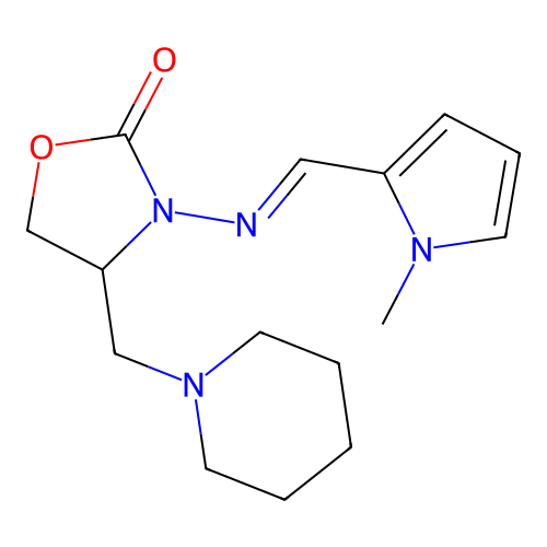 2-Oxazolidone, 3-((1-methylpyrrol-2-yl)methyleneamino)-4-(piperidinomethyl)- structure