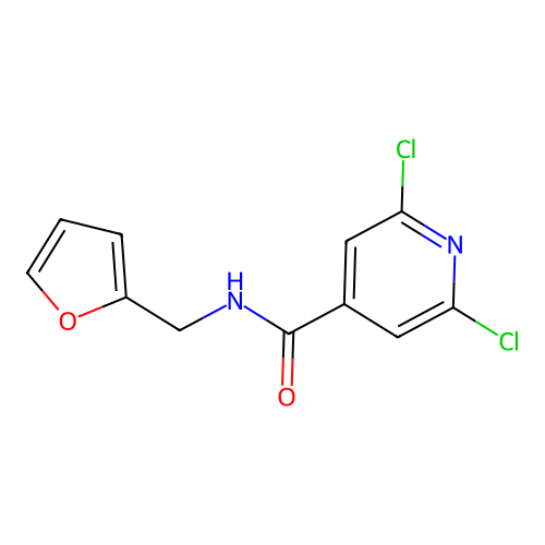 2,6-dichloro-N-[(furan-2-yl)methyl]pyridine-4-carboxamide structure