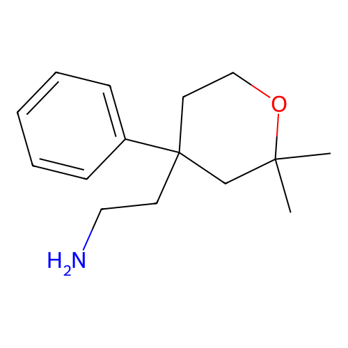 2-(2,2-dimethyl-4-phenyltetrahydro-2H-pyran-4-yl)ethanamine structure