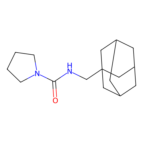N-(1-adamantylmethyl)pyrrolidine-1-carboxamide structure