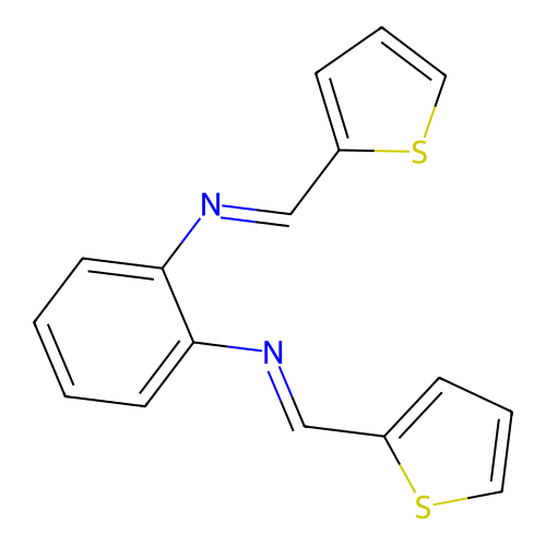 N,N'-bis(2-thienylmethylene)-1,2-benzenediamine structure
