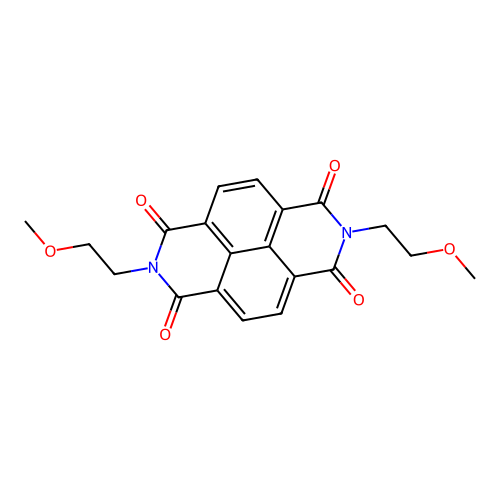 2,7-bis(2-methoxyethyl)benzo[lmn][3,8]phenanthroline-1,3,6,8(2H,7H)-tetraone structure