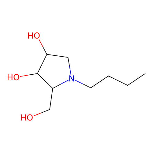 1-Butyl-2-(hydroxymethyl)pyrrolidine-3,4-diol structure