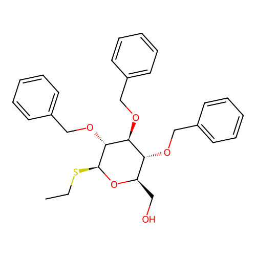 [(2R,3R,4S,5R,6S)-6-ethylsulfanyl-3,4,5-tris(phenylmethoxy)oxan-2-yl]methanol structure