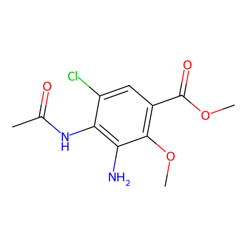 Methyl 4-(acetylamino)-3-amino-5-chloro-2-methoxybenzoate structure