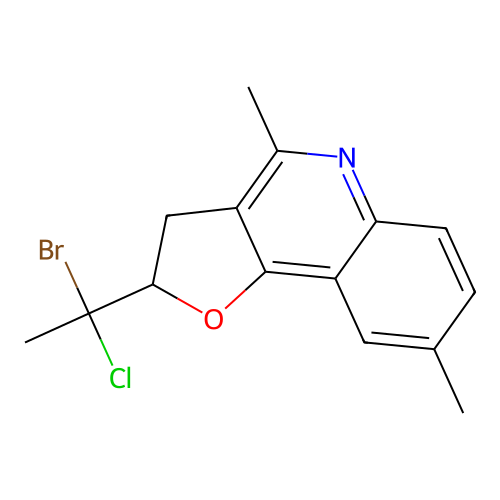2-(1-Bromo-1-chloroethyl)-4,8-dimethyl-2,3-dihydrofuro[3,2-c]quinoline structure