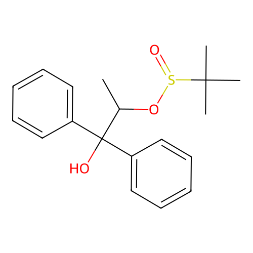 (1-Hydroxy-1,1-diphenylpropan-2-yl) 2-methylpropane-2-sulfinate structure
