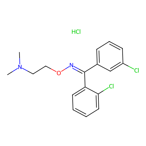 2,3'-Dichlorobenzophenone O-(2-dimethylaminoethyl)oxime hydrochloride structure