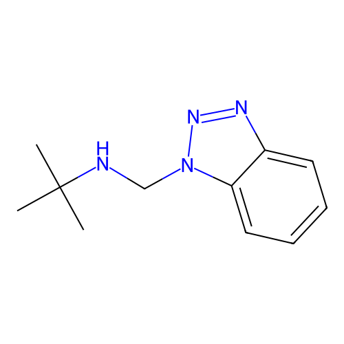 N-(benzotriazol-1-ylmethyl)-2-methylpropan-2-amine structure