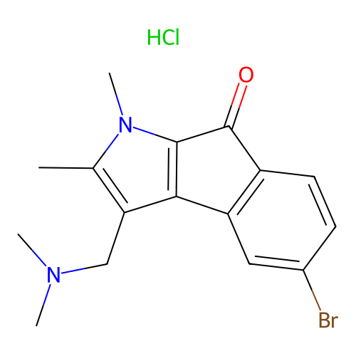 5-Bromo-3-dimethylaminomethyl-1,2-dimethyl-1H-indeno[2,1-b]pyrrol-8-one structure