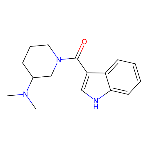 3-Dimethylamino-1-[[(1H)-indol 3 yl]carbonyl]piperidine structure