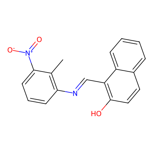 1-[({3-Nitro-2-methylphenyl}imino)methyl]-2-naphthol structure