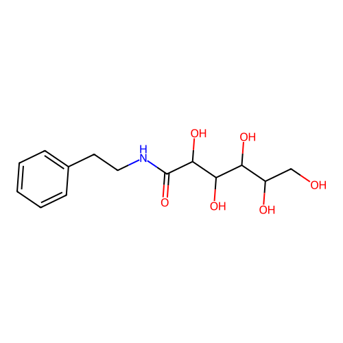 2,3,4,5,6-Pentahydroxy-hexanoic acid phenethyl-amide structure