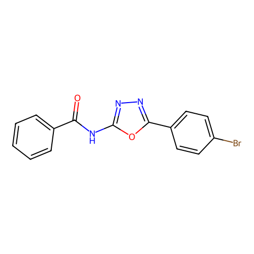 N-[5-(4-bromophenyl)-1,3,4-oxadiazol-2-yl]benzamide structure
