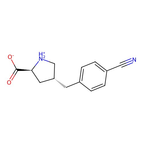 (2S,4R)-4-[(4-cyanophenyl)methyl]pyrrolidin-1-ium-2-carboxylate structure