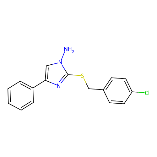 2-[(4-chlorobenzyl)sulfanyl]-4-phenyl-1H-imidazol-1-amine structure