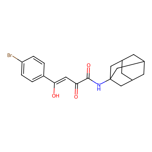 4-(4-Bromophenyl)-2-hydroxy-4-oxo-N-tricyclo(3.3.1.1(sup 3,7))dec-1-yl-2-butenamide structure
