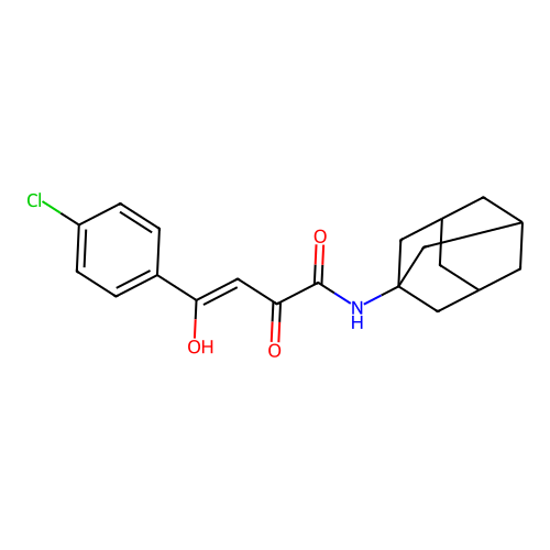 4-(4-Chlorophenyl)-2-hydroxy-4-oxo-N-tricyclo(3.3.1.1(sup 3,7))dec-1-yl-2-butenamide structure