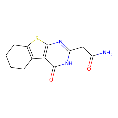 2-(4-Oxo-3,4,5,6,7,8-hexahydro[1]benzothieno[2,3-d]pyrimidin-2-yl)acetamide structure