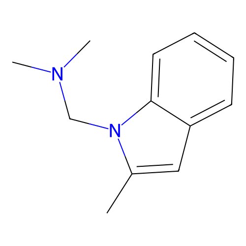 N,N-dimethyl-1-(2-methylindol-1-yl)methanamine structure