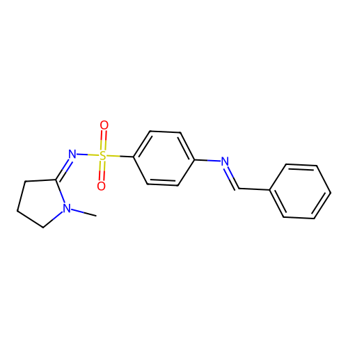 N-(1-Methyl-2-pyrrolidinylidene)-4-((phenylmethylene)amino)benzenesulfonamide structure