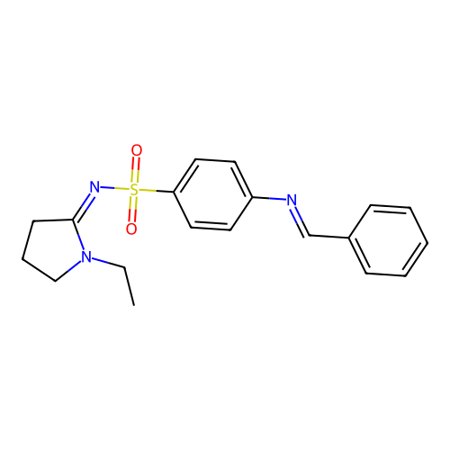 N-(1-Ethyl-2-pyrrolidinylidene)-4-((phenylmethylene)amino)benzenesulfonamide structure