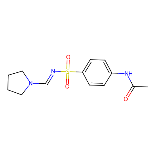 Acetamide, N-(4-(((1-pyrrolidinylmethylene)amino)sulfonyl)phenyl)- structure