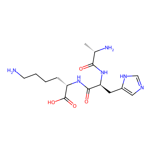 L-Alanyl-L-histidyl-L-lysine structure