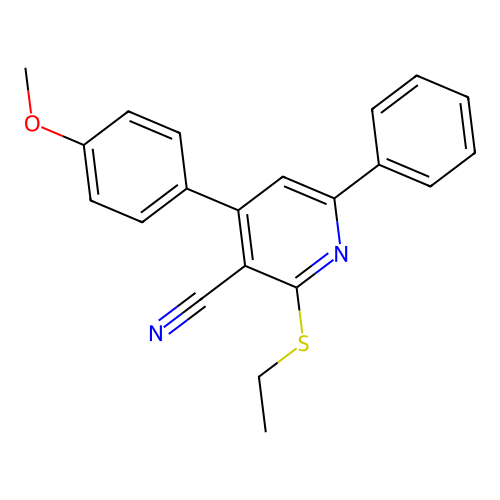 2-(Ethylsulfanyl)-4-(4-methoxyphenyl)-6-phenylnicotinonitrile structure