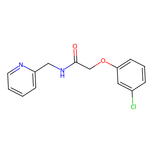 2-(3-chlorophenoxy)-N-(pyridin-2-ylmethyl)acetamide structure