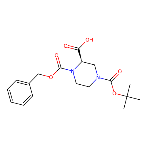 (R)-N-4-Boc-N-1-Cbz-2-piperazine carboxylic acid structure