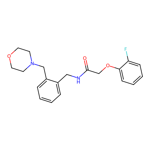 2-(2-fluorophenoxy)-N-[[2-(morpholin-4-ylmethyl)phenyl]methyl]acetamide structure