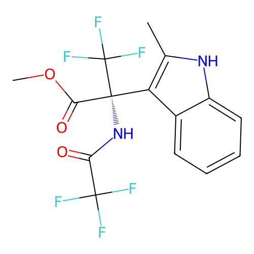 methyl (2R)-3,3,3-trifluoro-2-(2-methyl-1H-indol-3-yl)-2-[(2,2,2-trifluoroacetyl)amino]propanoate structure