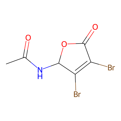 N-(3,4-dibromo-5-oxo-2H-furan-2-yl)acetamide structure